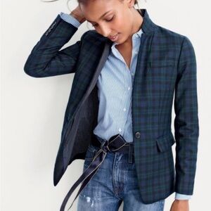 J. Crew Plaid Blazer in Navy and Green